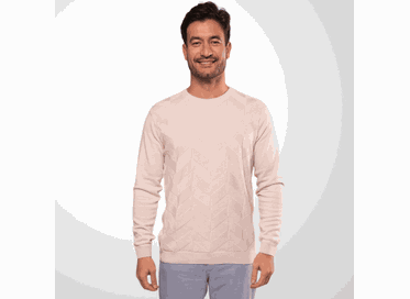 TRICOT MASCULINO PADRÃO TEXTURIZADO BEGE