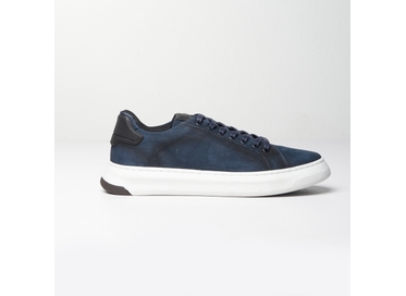 TÊNIS MASCULINO CASUAL COURO MARINHO PADRÃO