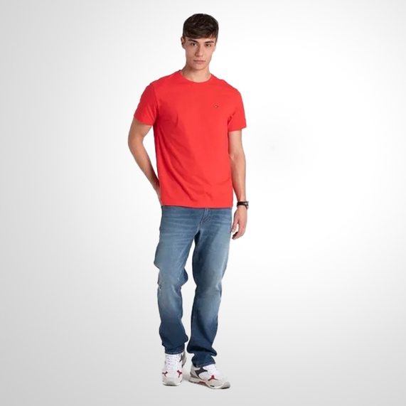 CAMISETA MASCULINA CLÁSSICA GOLA C VERMELHA TOMMY HILFIGER