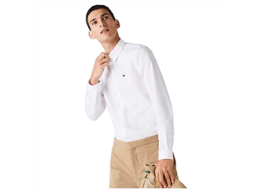 CAMISA MASCULINA MANGA LONGA SLIM FIT BRANCA LACOSTE