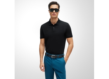 POLO BOSS MASCULINA REGULAR ALGODÃO ORGÂNICO PRETA