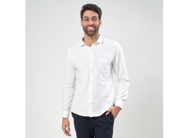 CAMISA CASUAL ML BRANCA PADRÃO