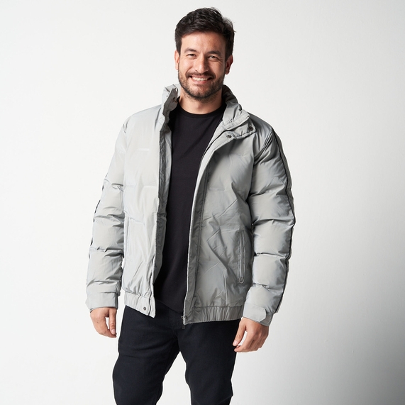 JAQUETA MASCULINA MATELASSÊ CINZA PADRÃO