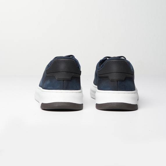 TÊNIS MASCULINO CASUAL COURO MARINHO PADRÃO