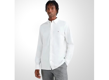 CAMISA MASCULINA CLÁSSICA 1985 OXFORD BRANCA TOMMY HILFIGER