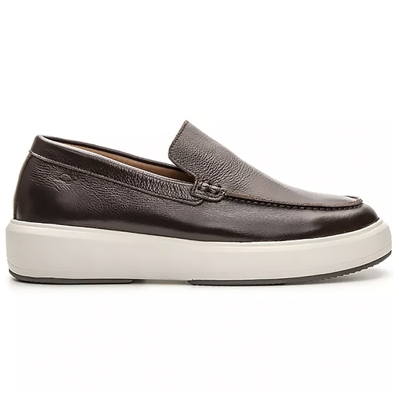 MOCASSIM MASCULINO CASUAL COURO FLOATER CAFÉ PADRÃO