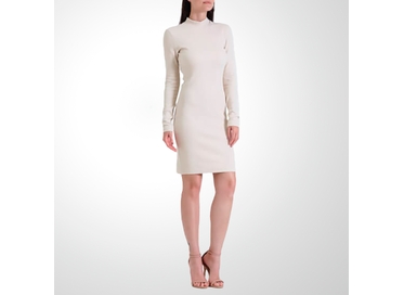 VESTIDO FORUM CANELADO BEGE