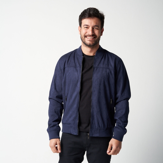 JAQUETA MASCULINA SUEDE MARINHO PADRÃO