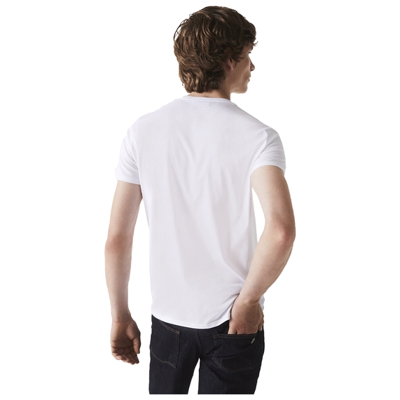 CAMISETA BÁSICA MASCULINA MANGA CURTA BRANCA LACOSTE