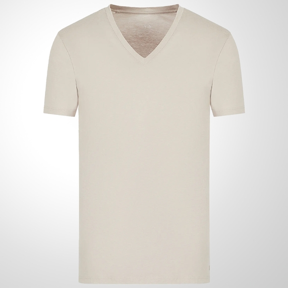 CAMISETA ARMANI EXCHANGE MASCULINA DECOTE V BEGE