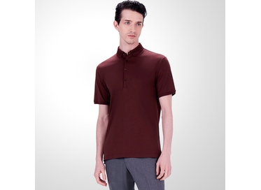 POLO MASCULINA 4 BOTÕES MARROM RICARDO ALMEIDA