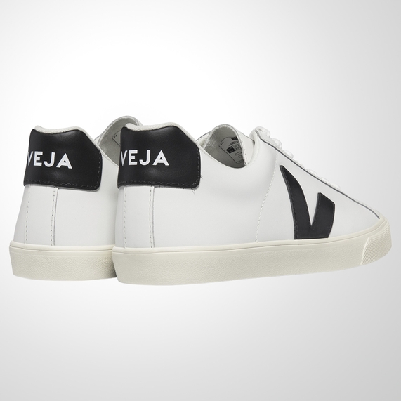 TÊNIS VEJA ESPLAR LOGO LEATHER WHITE BLACK