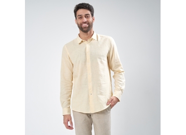 CAMISA LINHO MANGA LONGA AMARELA PADRÃO