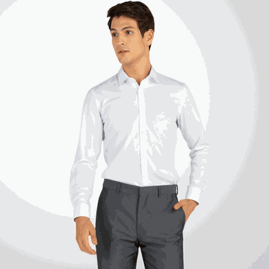CAMISA MASCULINA CASUAL PADRÃO FIBRA BAMBU REGULAR BRANCA