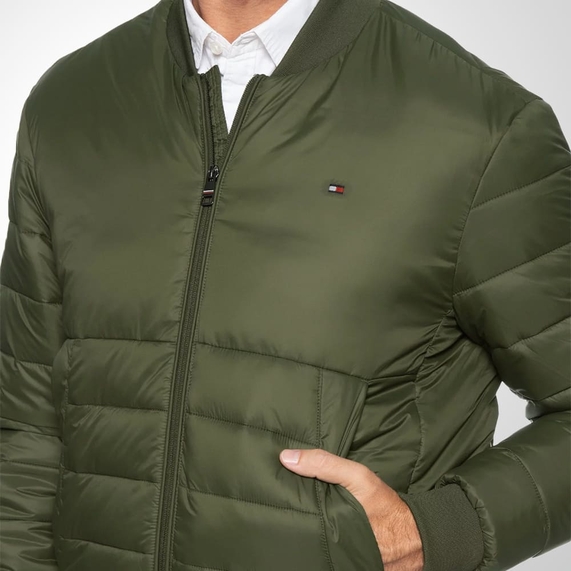 JAQUETA MASCULINA BOMBER PACKABLE RECYCLED VERDE TOMMY HILFIGER