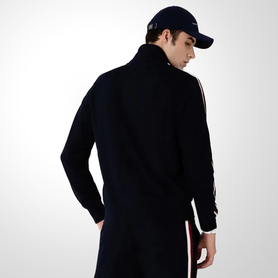 MOLETOM MASCULINO FAIXA GLOBAL STRIPE COM ZÍPER MARINHO TOMMY HILFIGER