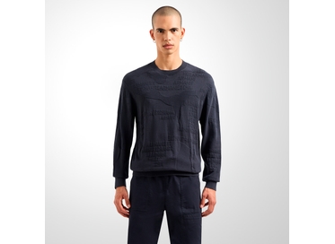 SUÉTER LOGO JACQUARD PRETA ARMANI EXCHANGE