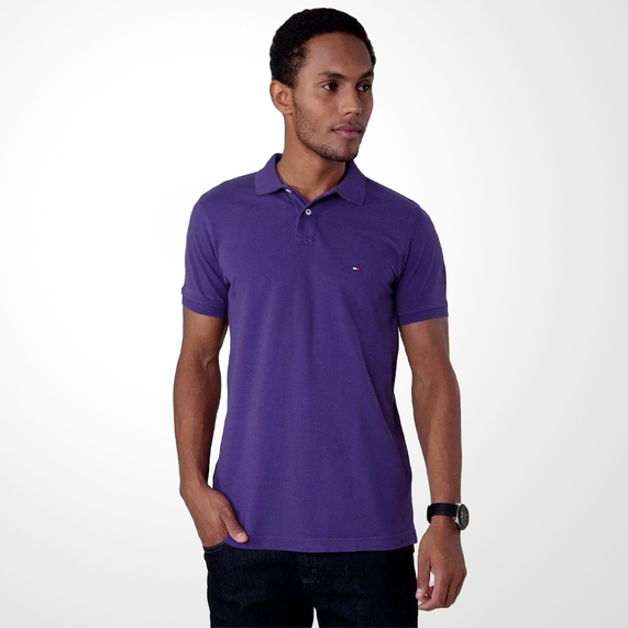 POLO MASCULINA 1985 REGULAR ROXA TOMMY HILFIGER