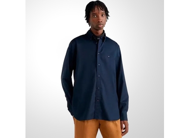 CAMISA MASCULINA CLÁSSICA POPELINE MARINHO TOMMY HILFIGER