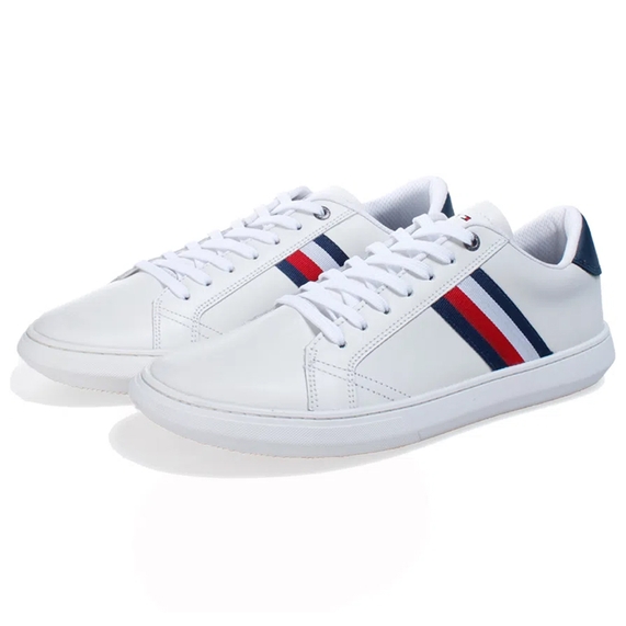 TÊNIS MASCULINO DANIEL ESSENCIAL COURO BRANCO TOMMY HILFIGER