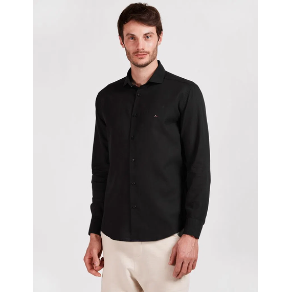 CAMISA ARAMIS MASCULINA SOCIAL SLIM PRETA