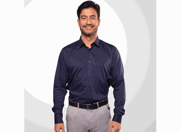 CAMISA MASCULINA CASUAL PADRÃO FIBRA BAMBU REGULAR MARINHO