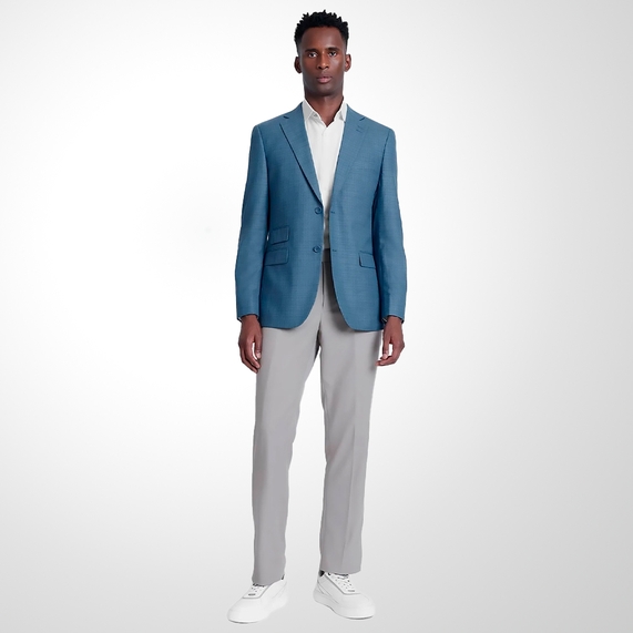 PALETO ARAMIS MASCULINO POLIVISCOSE SUPER SLIM AZUL