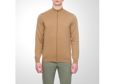 SUÉTER MASCULINO COM ZÍPER BEGE BOSS