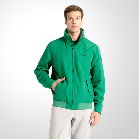 JAQUETA TOMMY HILFIGER MACULINA GOLA ALTA VERDE