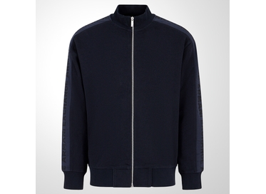 MOLETOM MASCULINO COM ZIPER EM JACQUARD JERSEY MARINHO ARMANI EXCHANGE