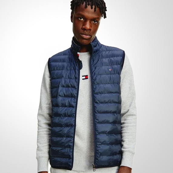 COLETE ACOLCHOADO EMBALÁVEL E TÉRMICO MARINHO TOMMY HILFIGER