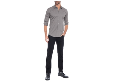 CAMISA SOCIAL MASCULINA SLIM MANGA LONGA CINZA RICARDO ALMEIDA