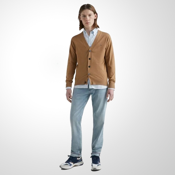 CARDIGAN MASCULINO MOULINE COM BOTÕES CAQUI TOMMY HILFIGER