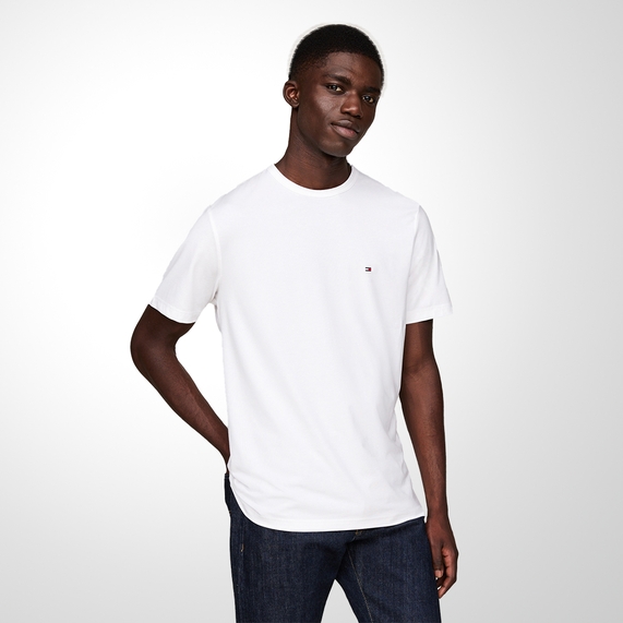 CAMISETA TOMMY HILFIGER MASCULINA CLÁSSICA GOLA C BRANCA