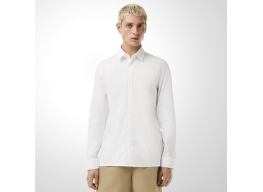 CAMISA MASCULINA SLIM FIT POPELINE BRANCA LACOSTE