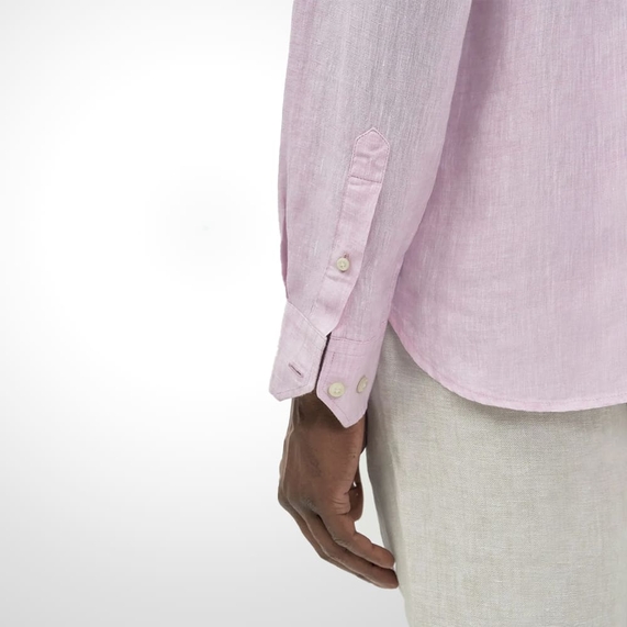 CAMISA OFICINA RESERVA MASCULINA ROMA LINHO ROSA