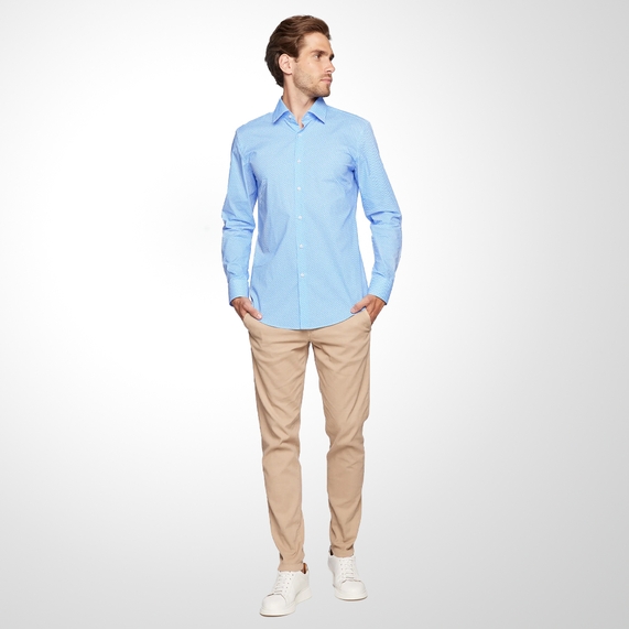 CAMISA MASCULINA HANK KENT AZUL BOSS