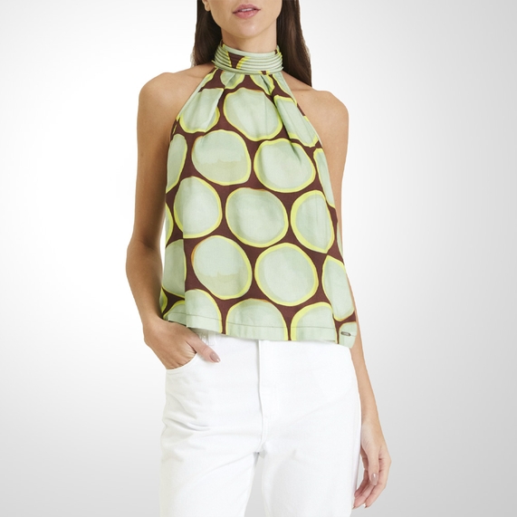 BLUSA FEMININA ESTAMPADA LINHO POA FORUM