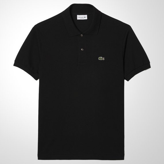 POLO MASCULINA REGULAR MANGA CURTA PRETA LACOSTE