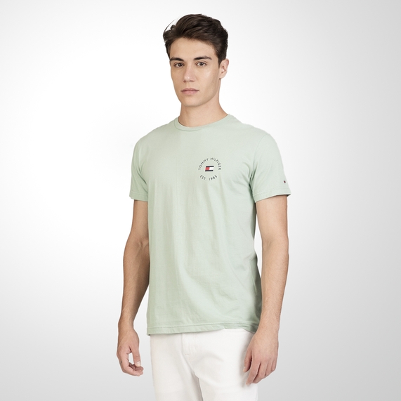 CAMISETA TOMMY HILFIGER MASCULINA ESTAMPADA LOGO CIRCULAR VERDE