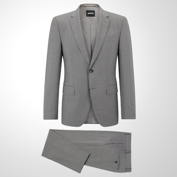 TERNO MASCULINO SLIM FIT CINZA BOSS