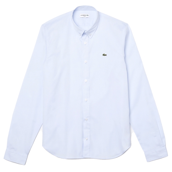CAMISA MASCULINA MANGA LONGA SLIM FIT AZUL LACOSTE