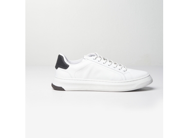 TÊNIS MASCULINO CASUAL COURO BRANCO PADRÃO