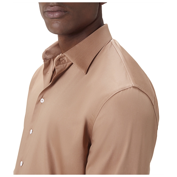 CAMISA SOCIAL MASCULINA SLIM MANGA LONGA AZUL TIJOLO RICARDO ALMEIDA