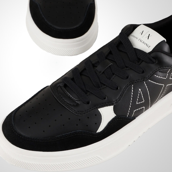 TÊNIS ARMANI EXCHANGE MASCULINO RECORTES E LOGO PRETO