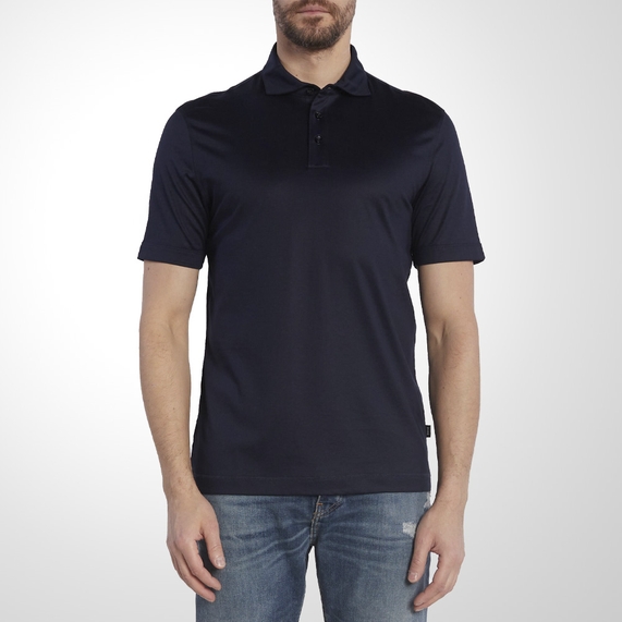 POLO MASCULINA PRESS 53 REGULAR FIT MACERIZADO MARINHO BOSS