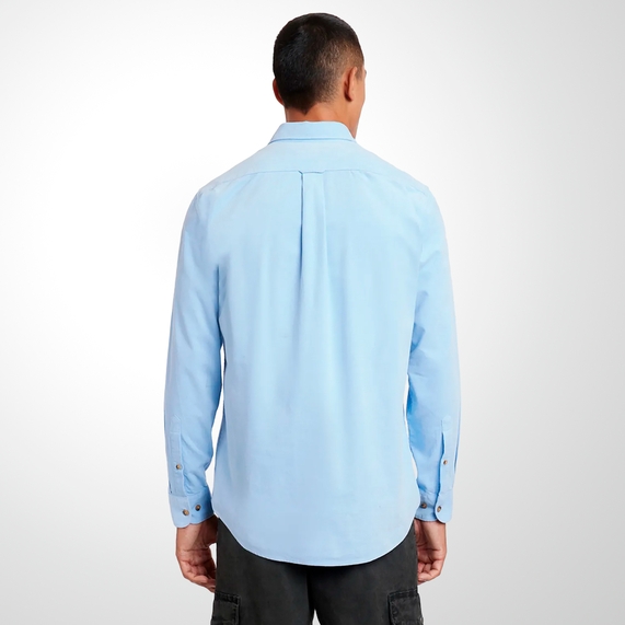 CAMISA ARAMIS MASCULINA VELUDO COTELÊ AZUL CLARO