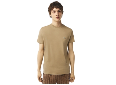 CAMISETA BÁSICA MASCULINA MANGA CURTA BEGE LACOSTE