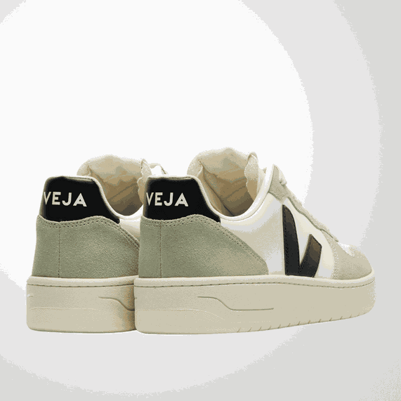 TÊNIS VEJA MASCULINO V-10 LEATHER PURE BLACK CLAY