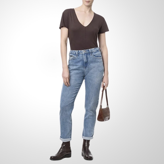 CALÇA JEANS FEMININA MOM 5 POCKETS AZUL CLARO CALVIN KLEIN JEANS